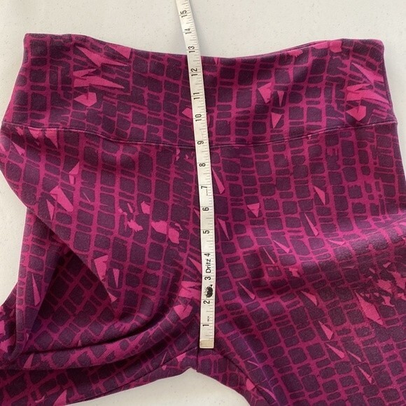 Soft Surroundings High Waist Purple Leggings Abstract Print Wide Yoga Band Soft - Picture 11 of 12